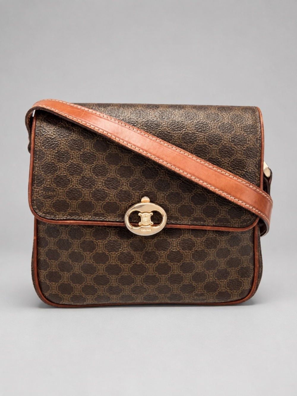Celine Vintage Triomphe Macadam Mini Crossbody Bag